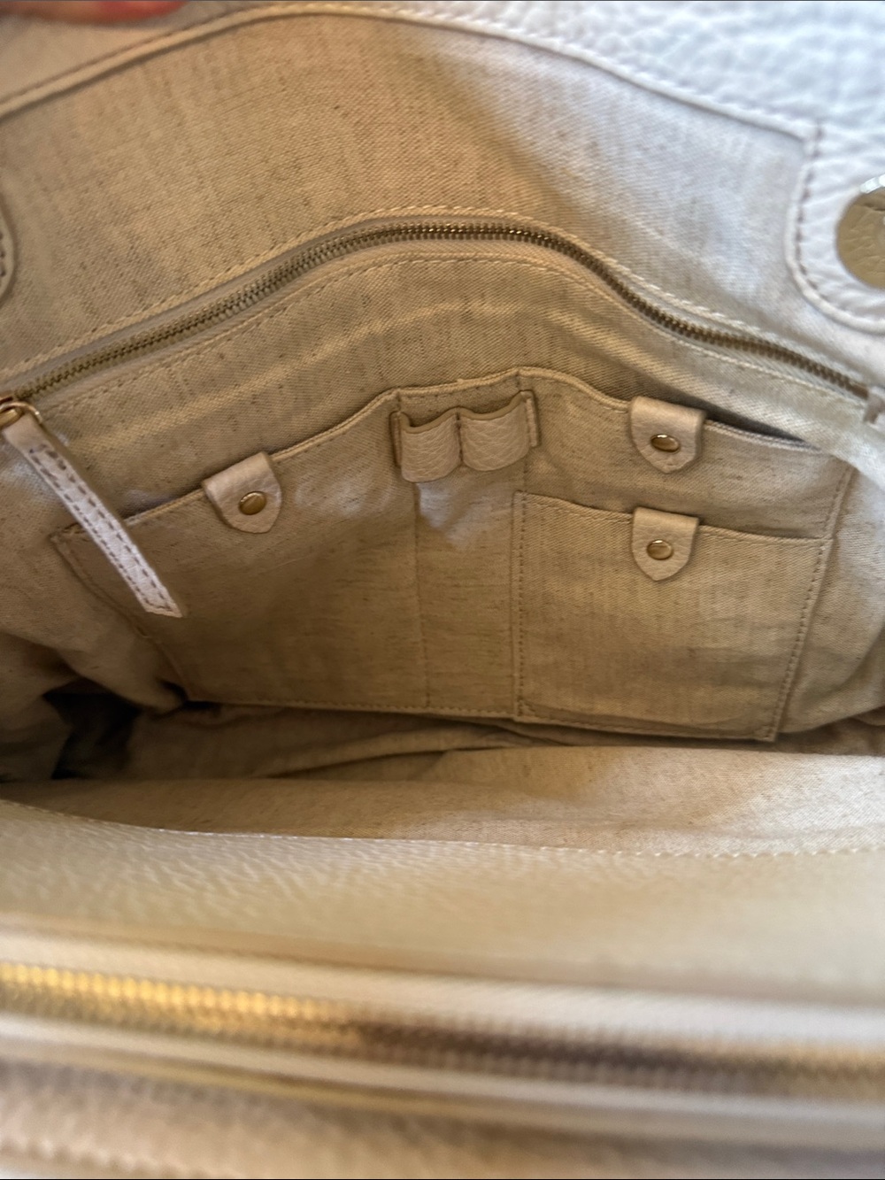 Mark & Graham Cream Leather Tote - Picture 7 of 16